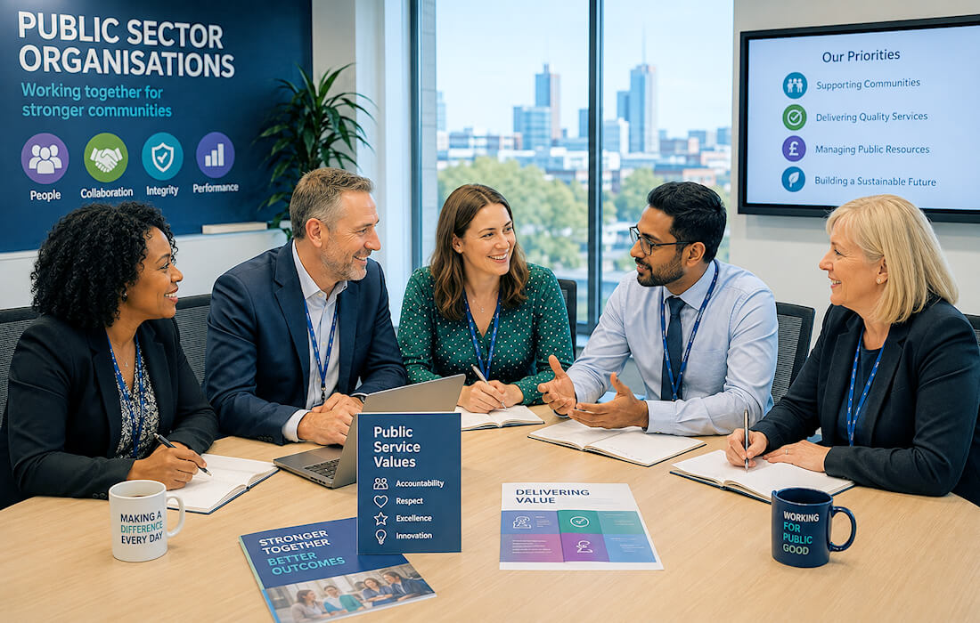 Public sector colleagues working together in an inclusive organisation